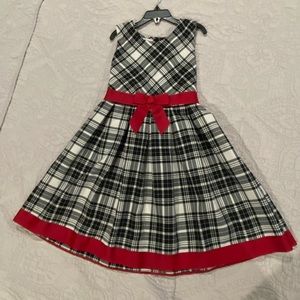 Bonnie Jean Girls Black, White, And Red Sleeveless Dress Size 8